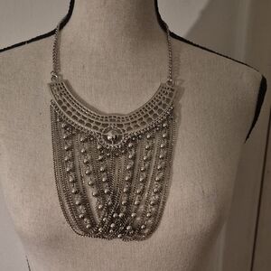 Elegant Silver Statement Necklace